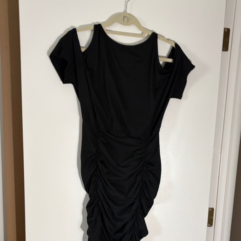 Black Ruched Women's Dress